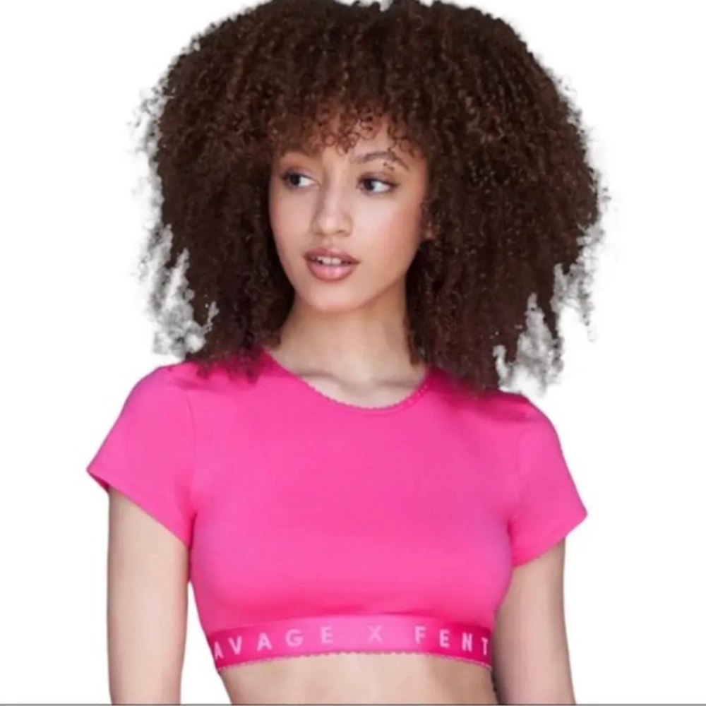 🎁3 for $30 Savage X Fenty hot pink crop top size S